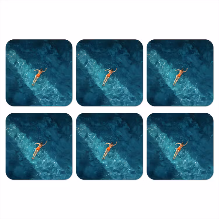 Onderzetter - Vrouw - Water - Bikini - Oranje — 1