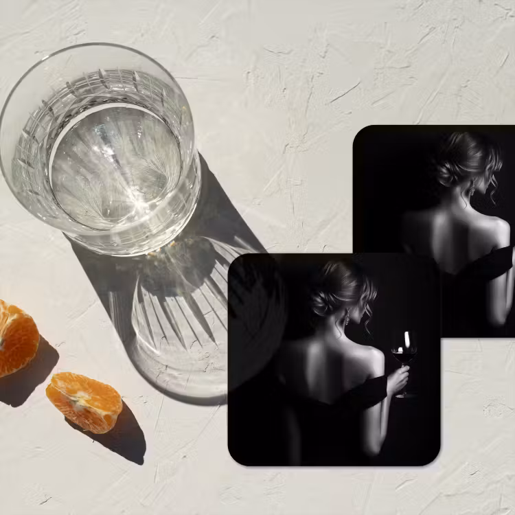 Onderzetter - Vrouw - Wijn - Jurk — 3