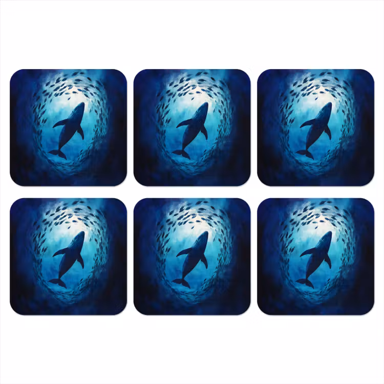 Onderzetter - Walvis - Vissen - Donkerblauw — 1