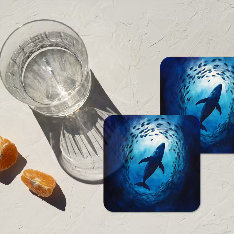 Onderzetter - Walvis - Vissen - Donkerblauw — 3