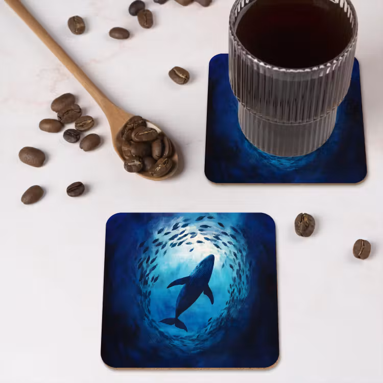 Onderzetter - Walvis - Vissen - Donkerblauw — 4