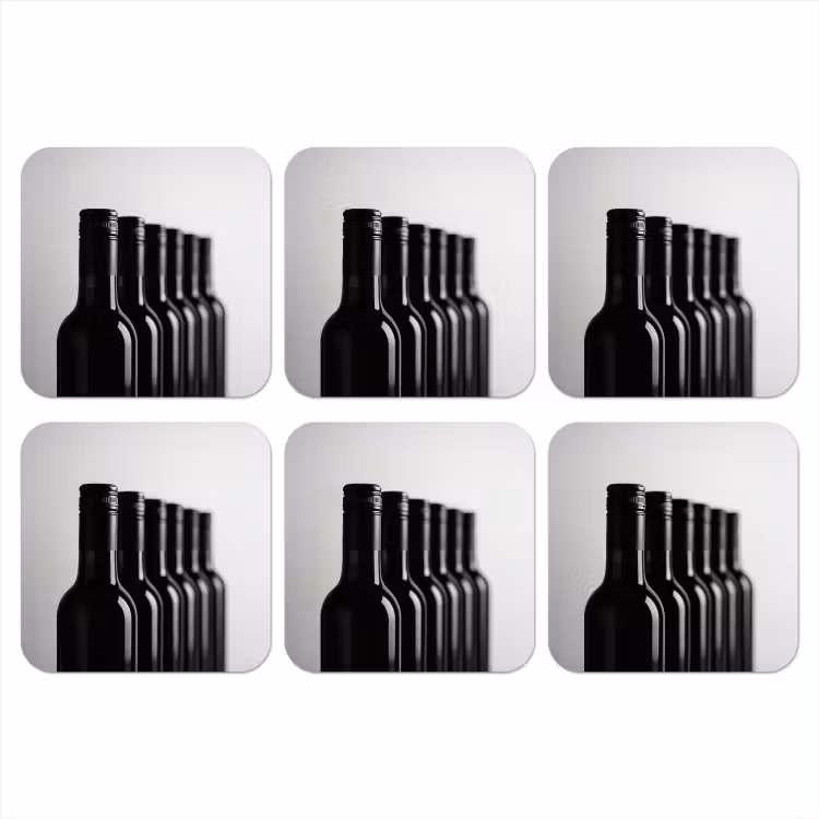 Onderzetter - Wijnflessen - Zwart - Minimalistisch — 1