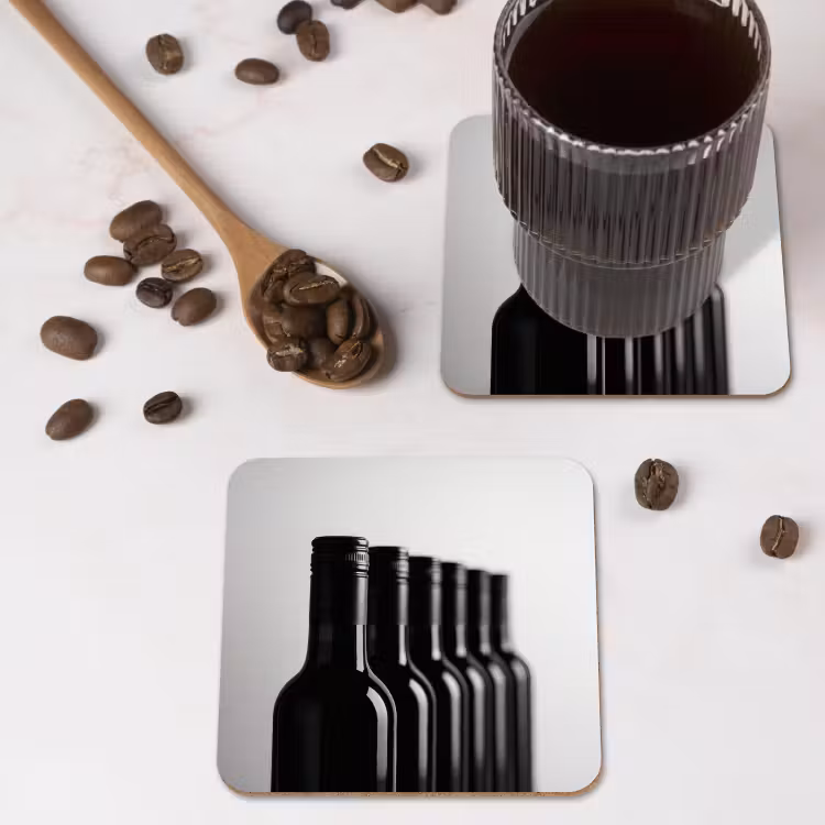 Onderzetter - Wijnflessen - Zwart - Minimalistisch — 4