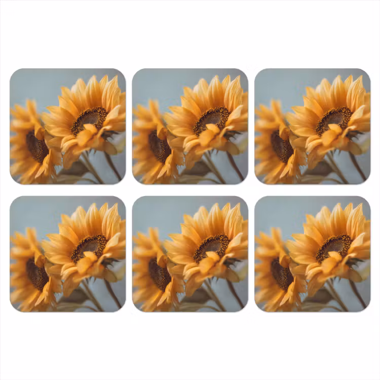 Onderzetter - Zonnebloemen - Geel - Wazig — 1