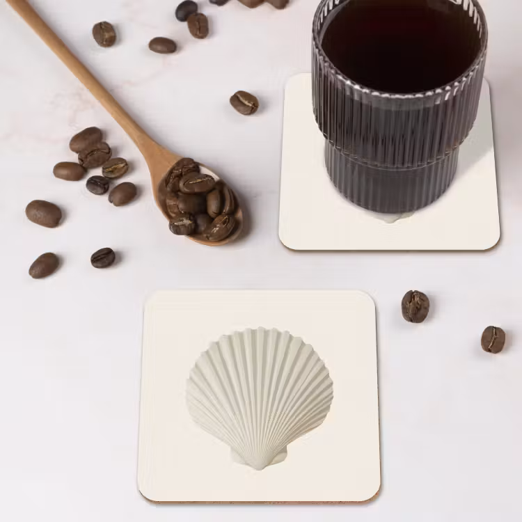 Onderzetter - Schelp - Minimalistisch - Wit — 4