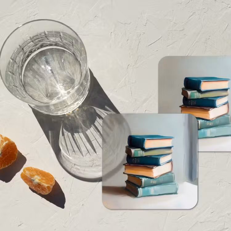 Onderzetter - Stapel - Boeken - Groen - Daglicht — 3