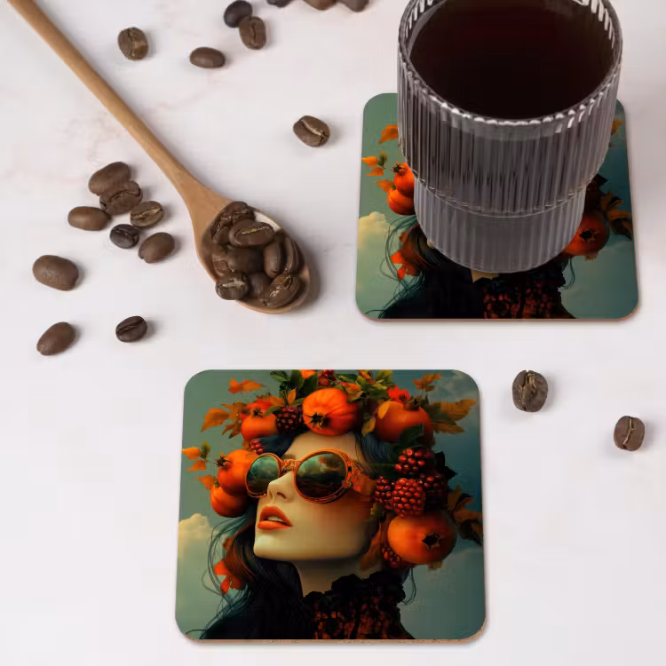 Onderzetter - Vrouw - Granaatappel - Herfst - Zonnebril — 4