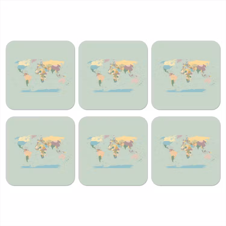 Onderzetter - Wereldkaart - Realistisch - Kaart — 1