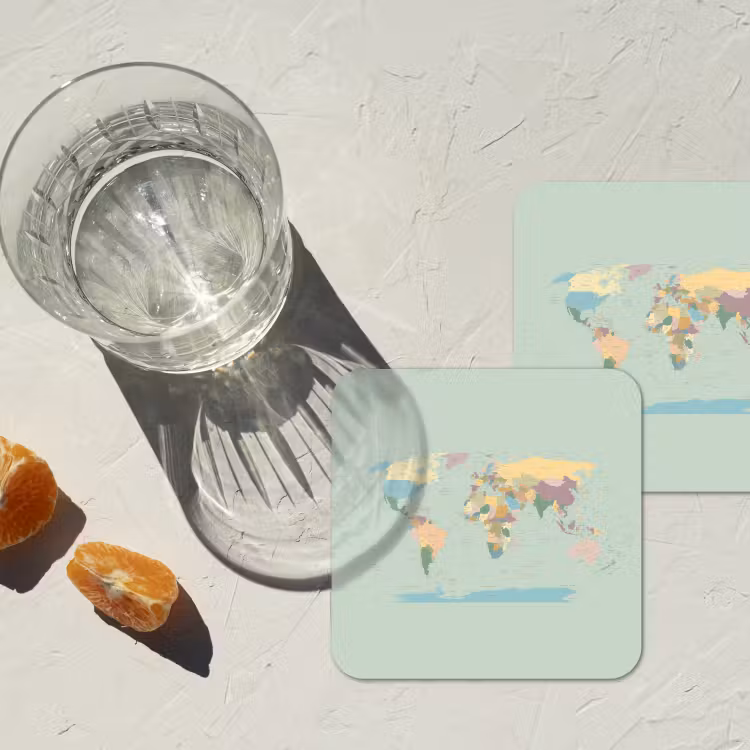 Onderzetter - Wereldkaart - Realistisch - Kaart — 3