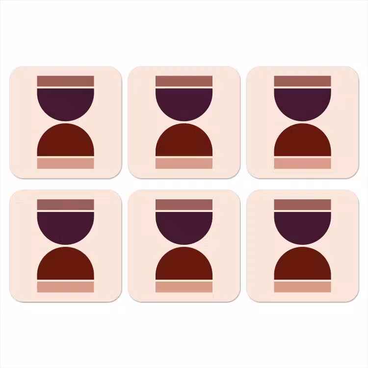 Onderzetter - Zandloper - Symmetrisch - Rood - Paars — 1