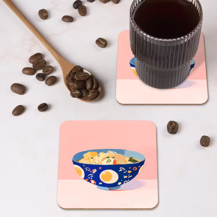 Onderzetter​ - Noodles - Kom - Blauw - Illustratie — 4