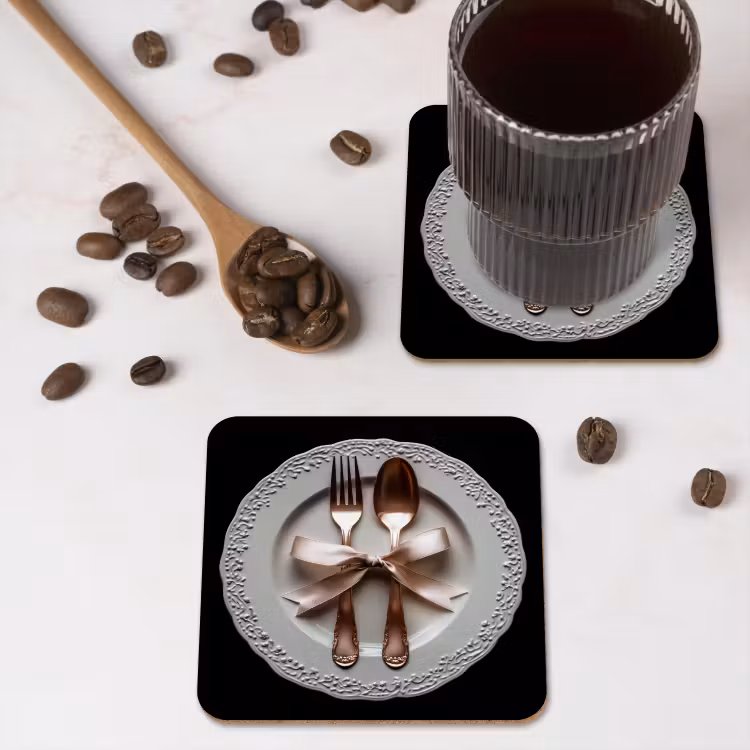 Onderzetter - Rose - Strik - Bestek — 4