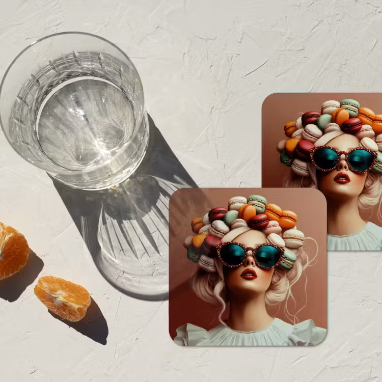 Onderzetter - Vrouw - Macarons - Bril — 3