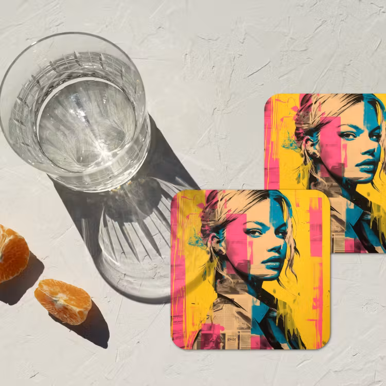 Onderzetter​ - Vrouw - Verfstrepen - Gekleurd — 3