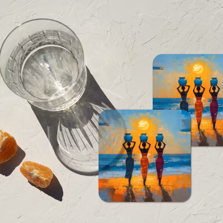Onderzetter - Vrouwen - Strand - Zondsondergang — 3