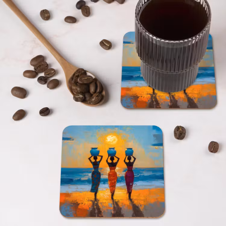 Onderzetter - Vrouwen - Strand - Zondsondergang — 4