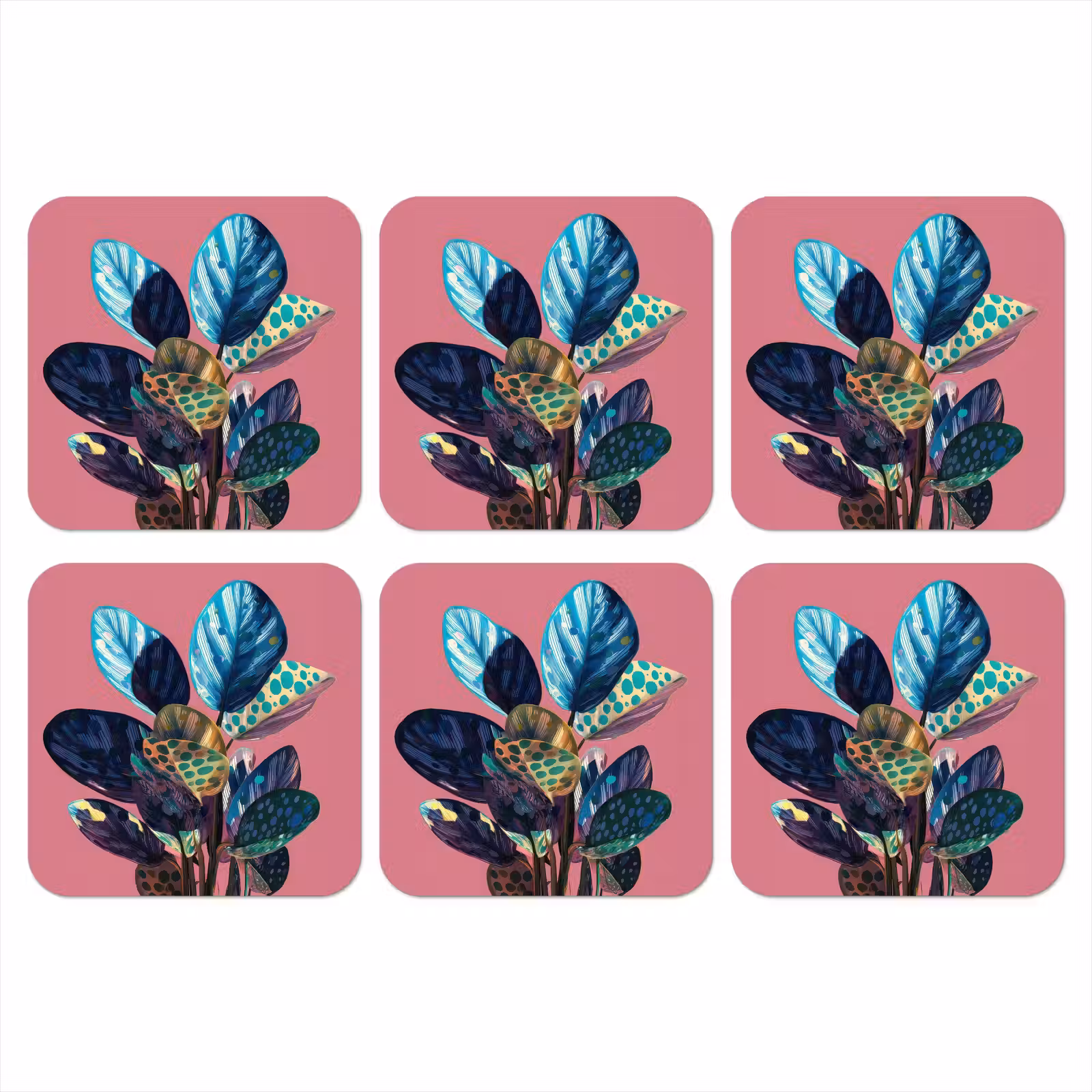 Onderzetter - Plant - Bladeren - Stippen - Abstract — 1