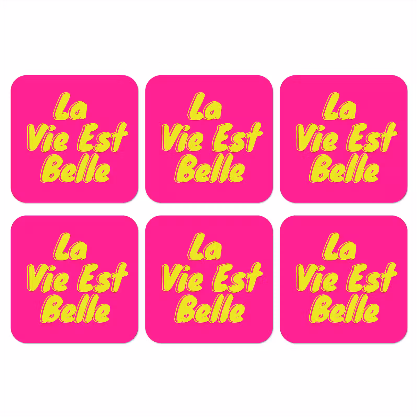 Onderzetter - Quote - Retro - Roze — 1