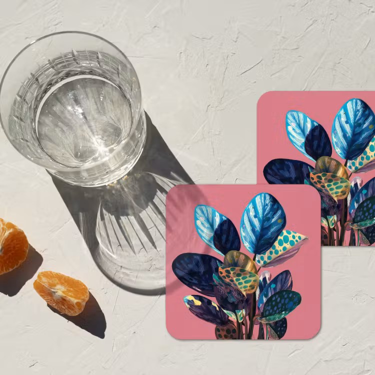 Onderzetter - Plant - Bladeren - Stippen - Abstract — 3