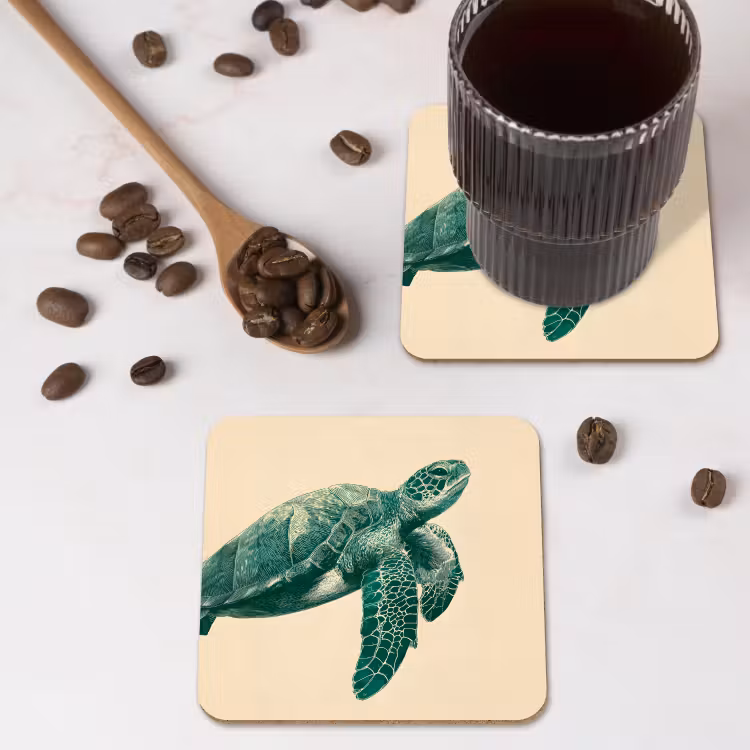 Onderzetter - Schildpad - Sierlijk - Groen - Schild — 4