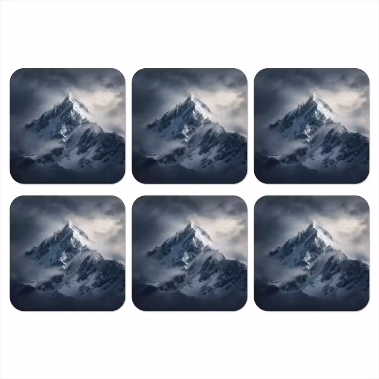 Onderzetter - Sneeuw - Berg - Wolken — 1