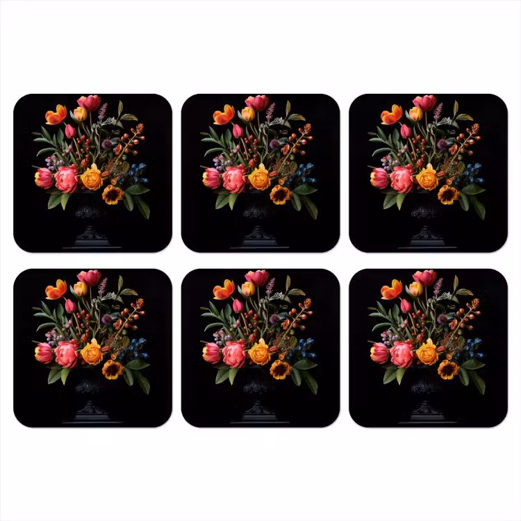 Onderzetter - Tulpen - Bessen - Boeket - Vaas — 1
