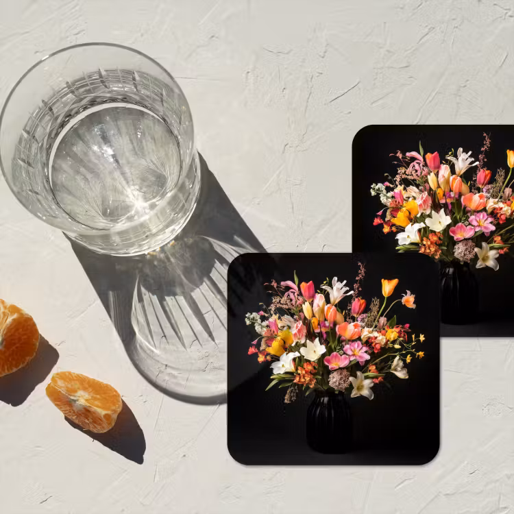 Onderzetter​ - Vaas - Bloemen - Tulpen — 3