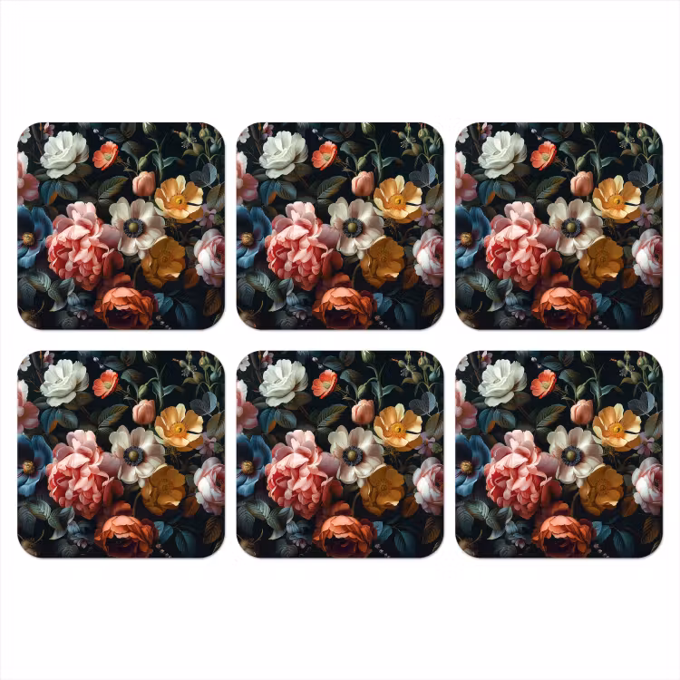 Onderzetter - Vintage - Kleurrijk - Bloemen - Modern — 1