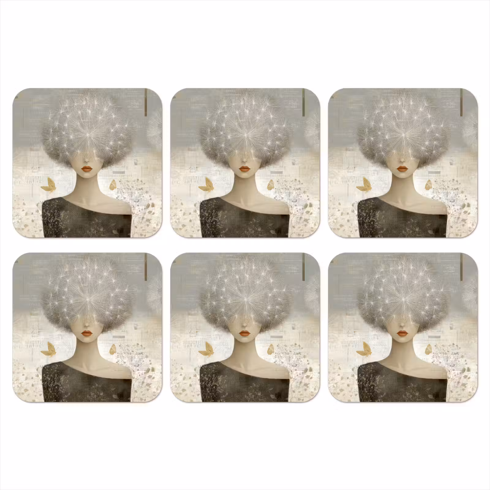 Onderzetter - Pluis - Vrouw - Beige — 1