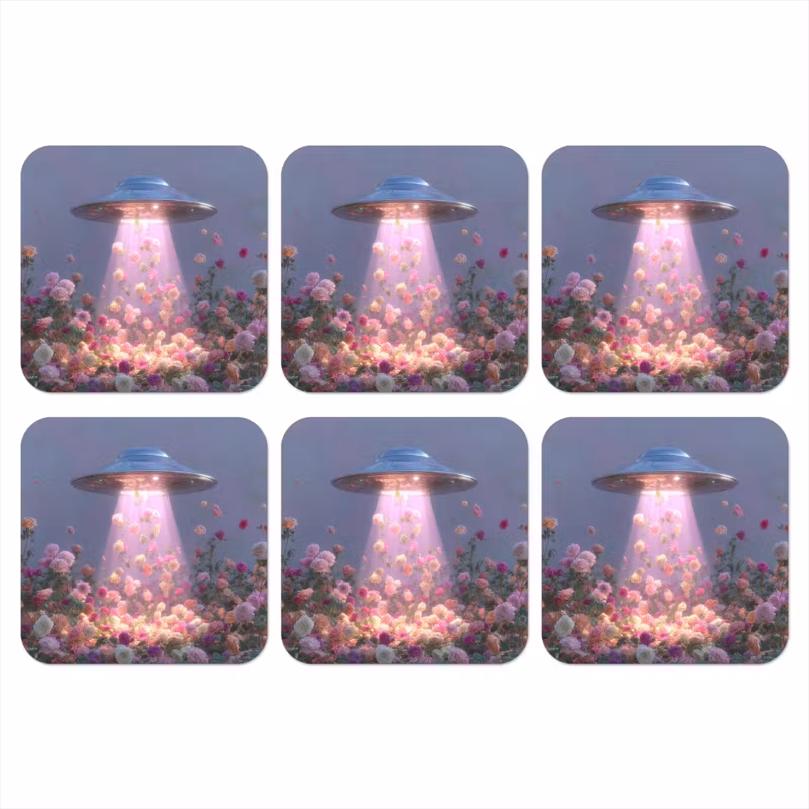Onderzetter - Ufo - Rozen - Pastelkleuren — 1