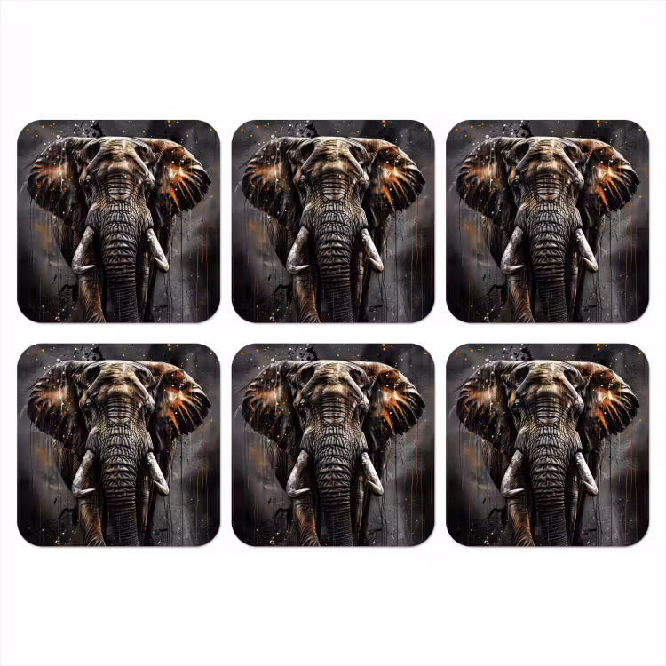 Onderzetter - Olifant - Watercolor - Wilde dieren - Luxe — 1