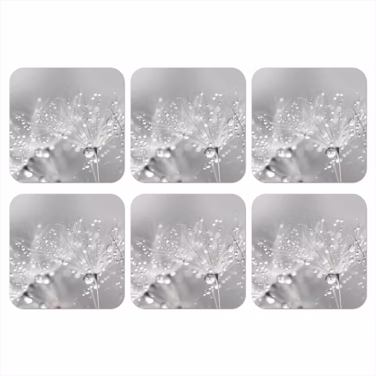 Onderzetter - Paardenbloem - Waterdruppels - Stilleven - Modern — 1
