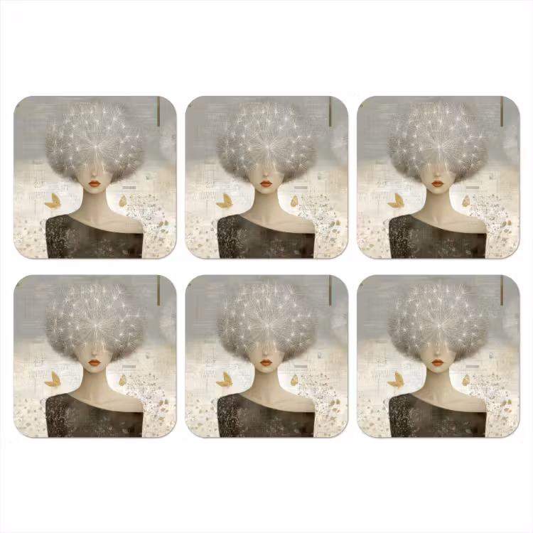 Onderzetter - Pluis - Vrouw - Beige — 1