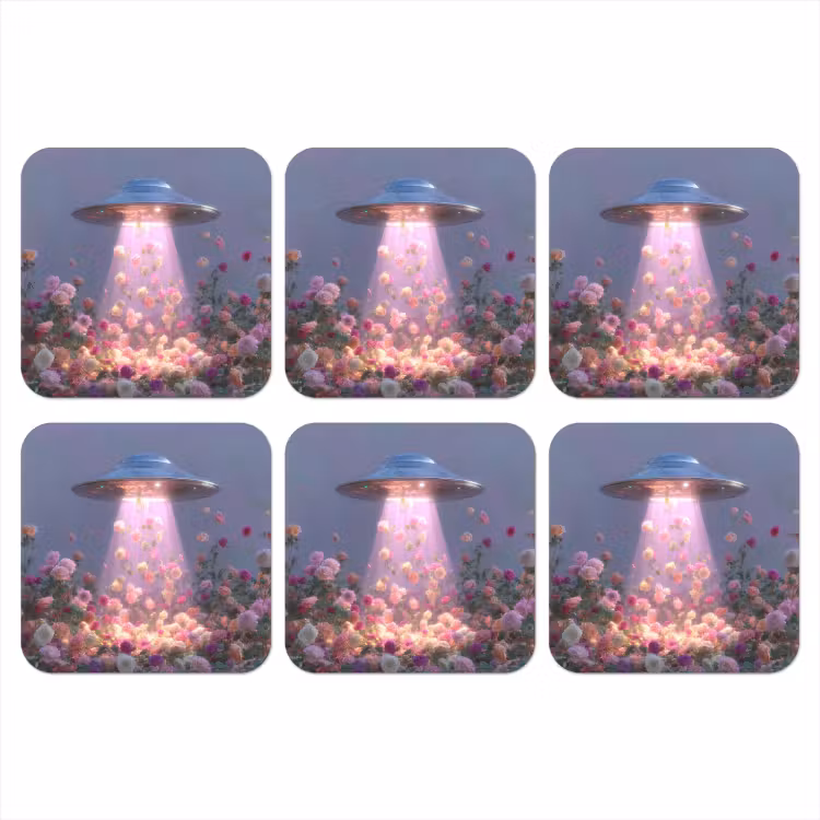 Onderzetter - Ufo - Rozen - Pastelkleuren — 1