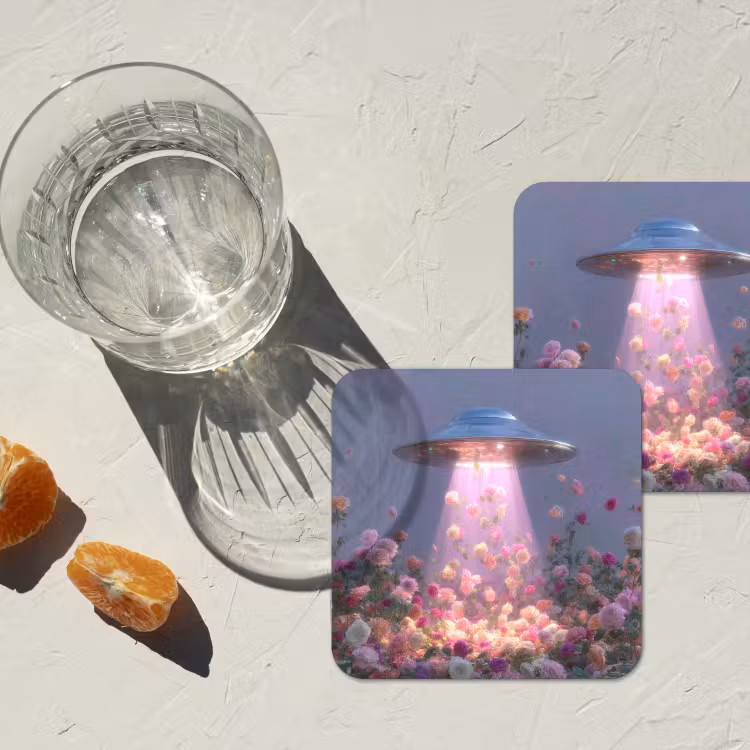 Onderzetter - Ufo - Rozen - Pastelkleuren — 3