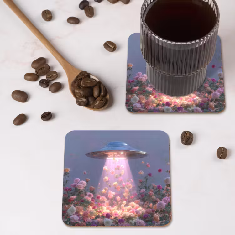 Onderzetter - Ufo - Rozen - Pastelkleuren — 4