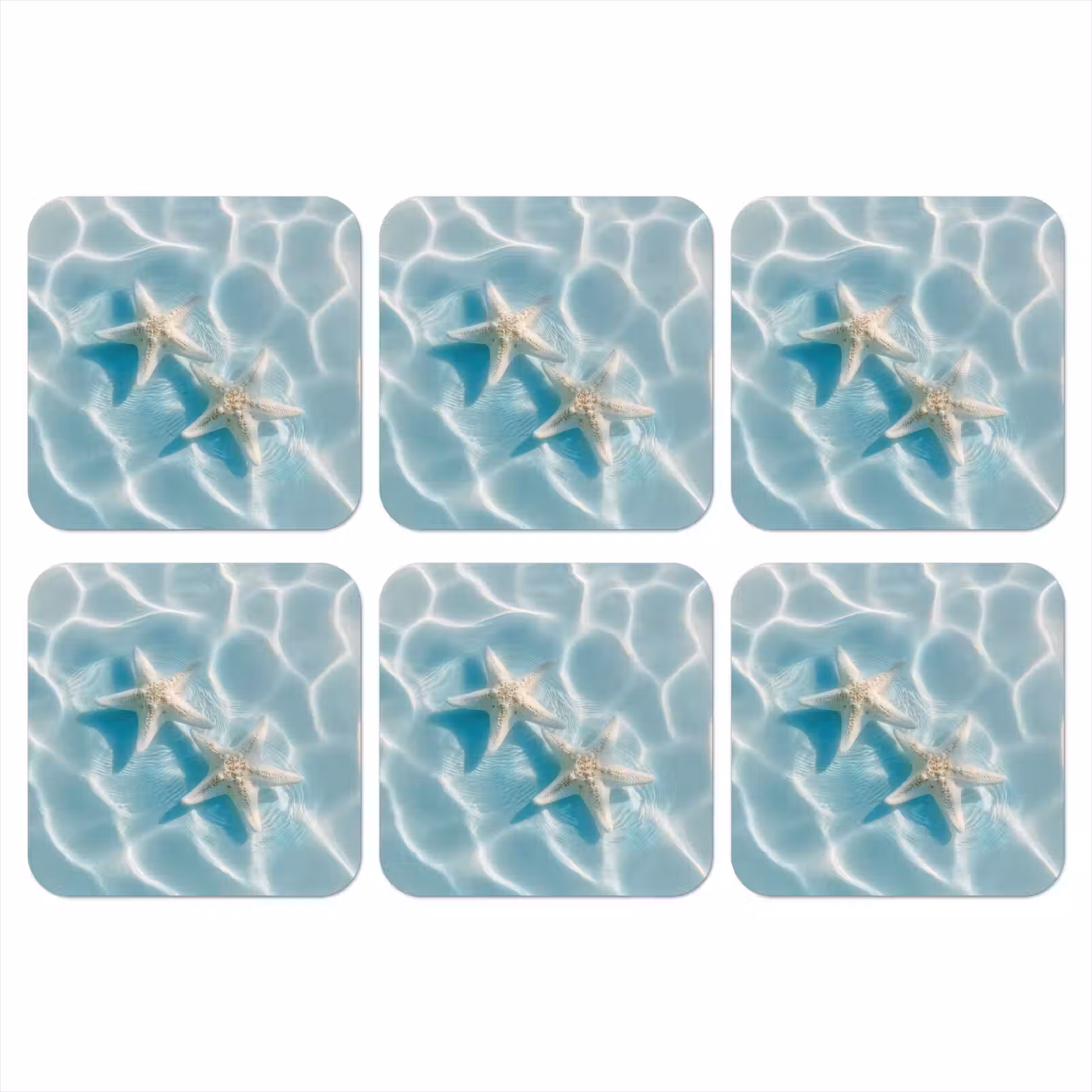 Onderzetter - Zeesterren - Golvend water - Rustgevend — 1