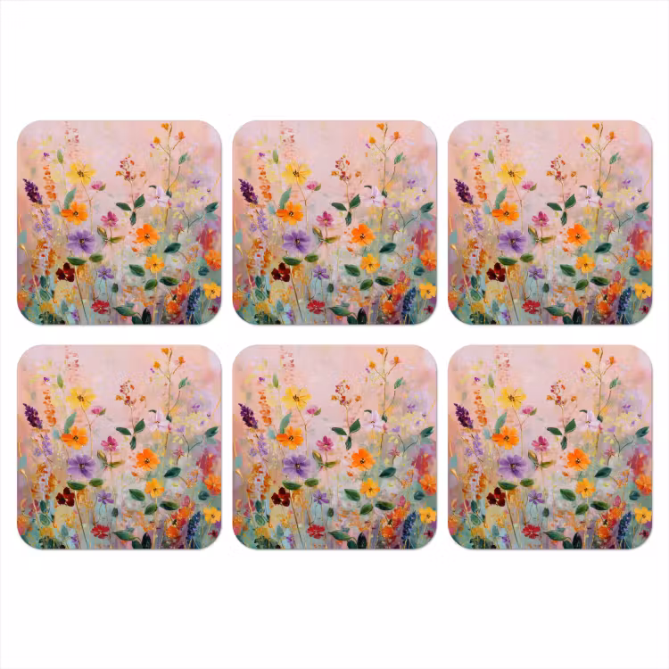 Onderzetter - Schilderij - Bloemen - Abstract - Kleurrijk — 1