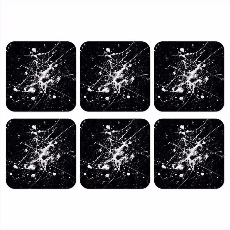 Onderzetter - Verfspatten - Wit - Abstract - Explosie — 1