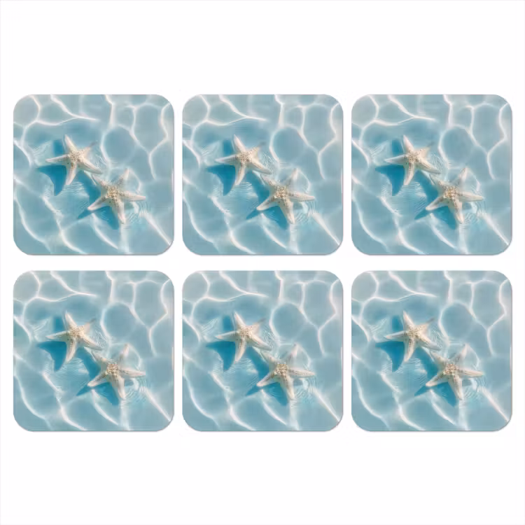 Onderzetter - Zeesterren - Golvend water - Rustgevend — 1
