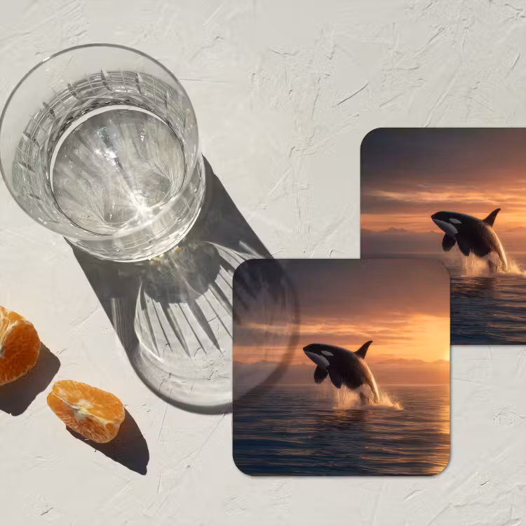 Onderzetter - Orka - Zee - Zonsondergang — 3