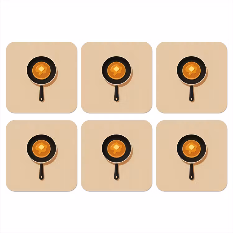 Onderzetter - Pannenkoek - Koekenpan - Boter - Minimalistisch — 1