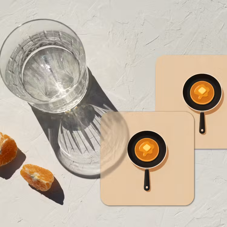 Onderzetter - Pannenkoek - Koekenpan - Boter - Minimalistisch — 3