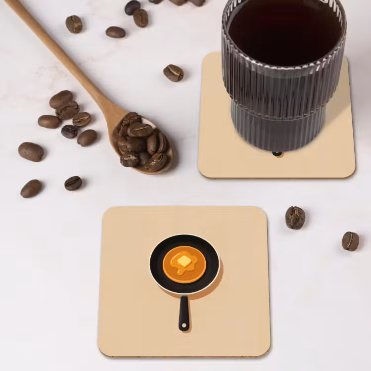 Onderzetter - Pannenkoek - Koekenpan - Boter - Minimalistisch — 4