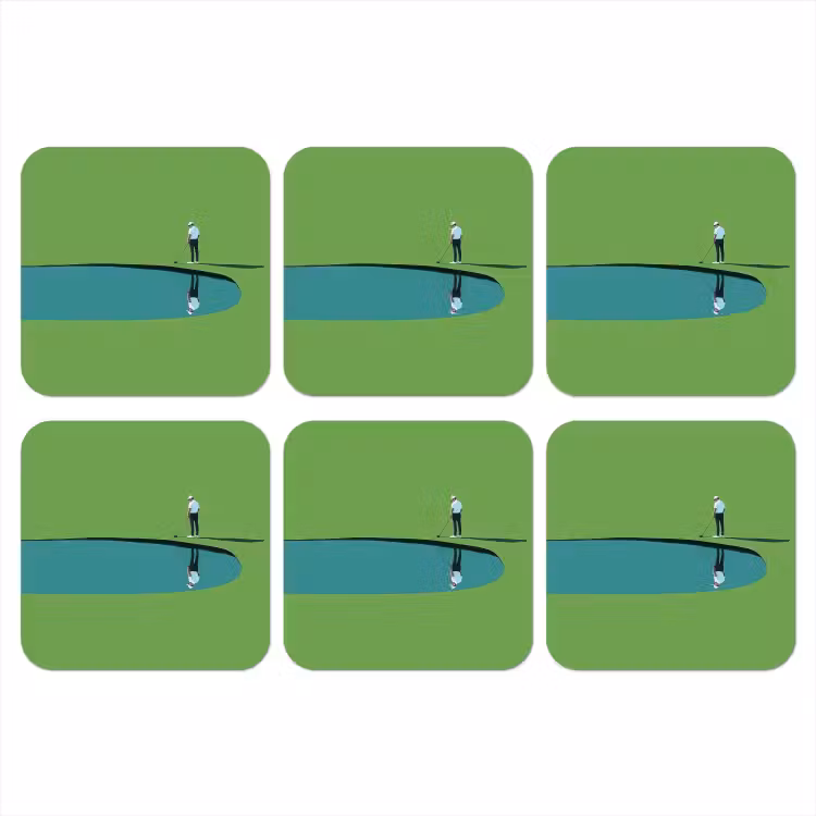 Onderzetter - Persoon - Golf - Water - Blauw — 1