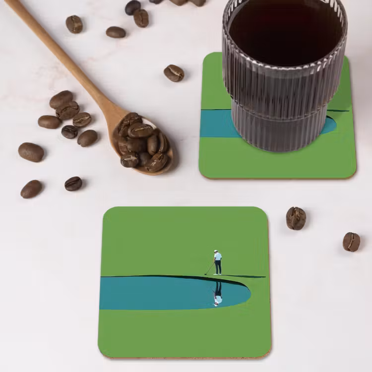 Onderzetter - Persoon - Golf - Water - Blauw — 4