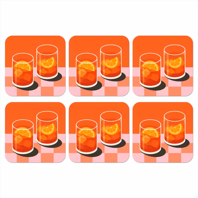 Onderzetter - Sinaasappel - Glazen - Oranje — 1