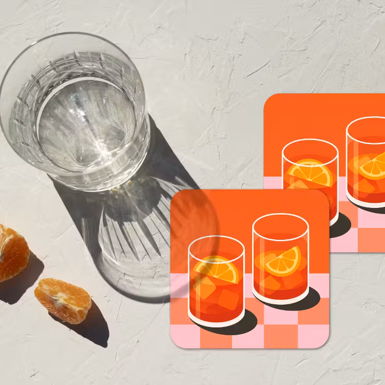 Onderzetter - Sinaasappel - Glazen - Oranje — 3