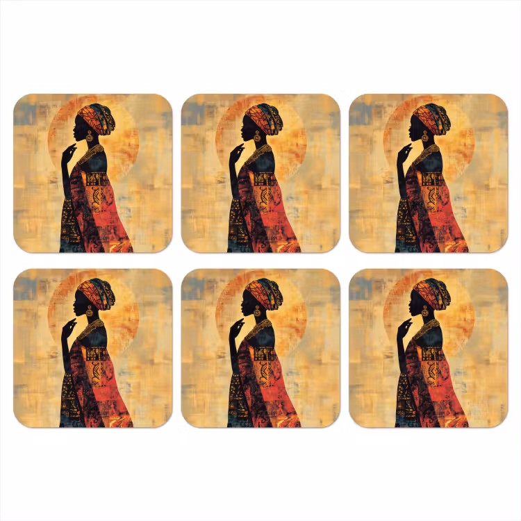 Onderzetter - Vrouw - Silhouet - Patronen - Sierlijk — 1