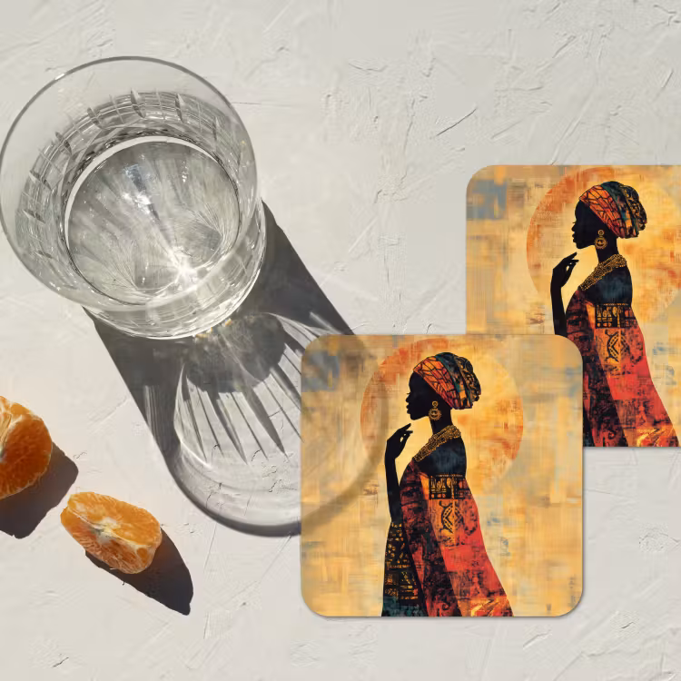 Onderzetter - Vrouw - Silhouet - Patronen - Sierlijk — 3